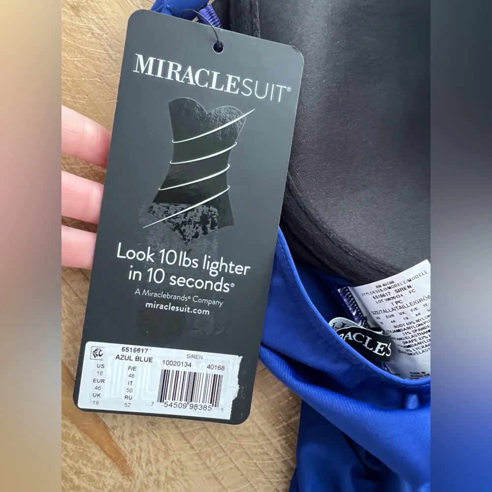 Miraclesuit Siren One Piece Full Coverage In Azul Blue Size 16 New